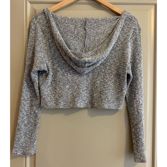 crop long sleeve with hoodie & pants sleeping set - Picture 2 of 3